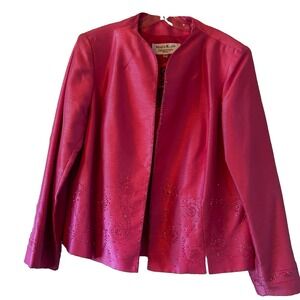 Maxie Klein Pink 2-pc‎ Tank/blazer Crystal Embroidered Beading Size 20W NEW
